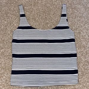 NWOT Forever 21 Classic Black and White Striped Cropped Tank Top
